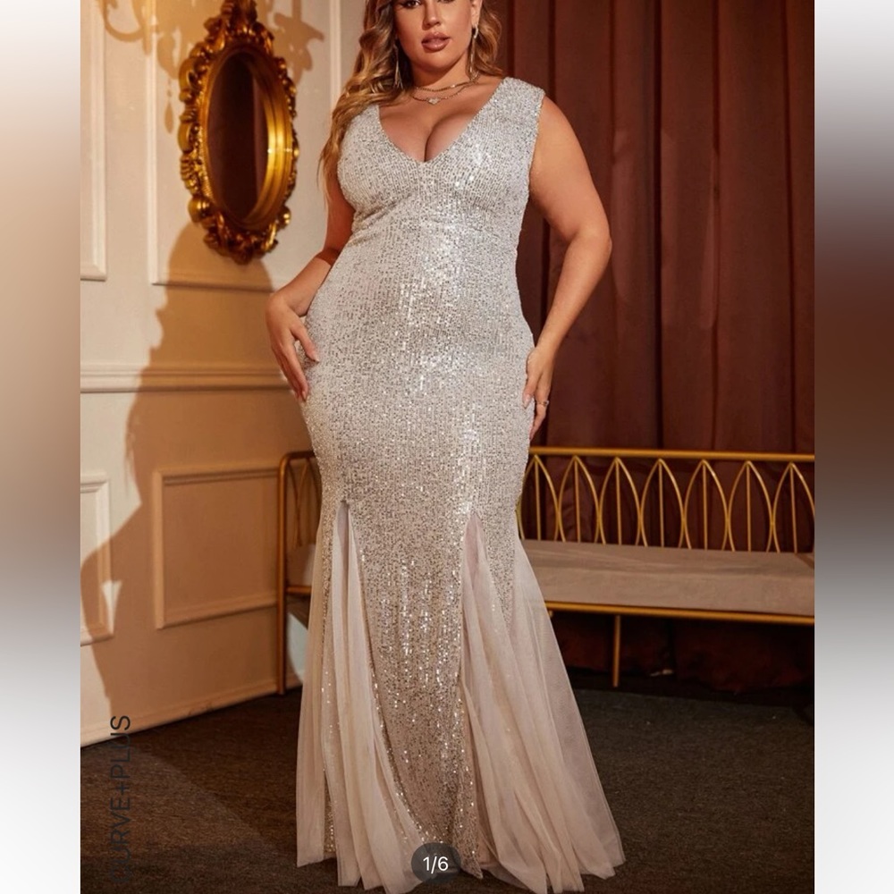 Plus size Sequin gown NWOT
